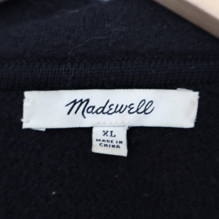 Madewell Black Knit Sweater Coat Open Front Longline Cardigan XL SSA 124