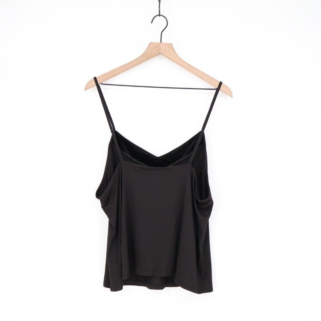 Linea Donatella Camisole Top Womens M Black Stretch Adjustable Strap Pullover