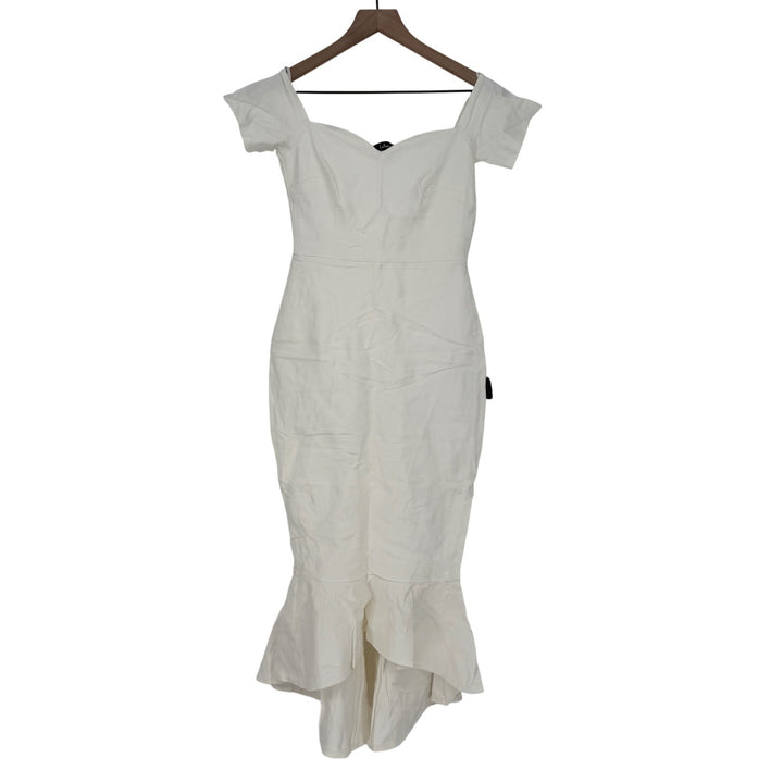Lulus How Much I Care Ivory Off-The-Shoulder Midi Dress Size S