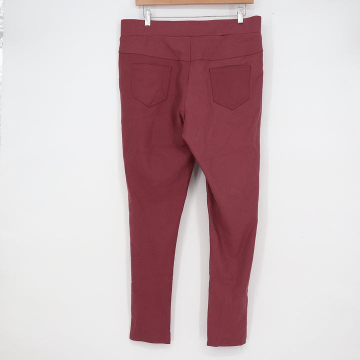 Maze Collection Burgundy Pull On Slim Pants Plus Size 1X Maroon Leggings