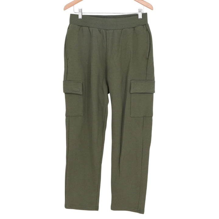 American Giant Sweatpants Womens Medium Green Cotton Fleece Lined Cargo Pockets