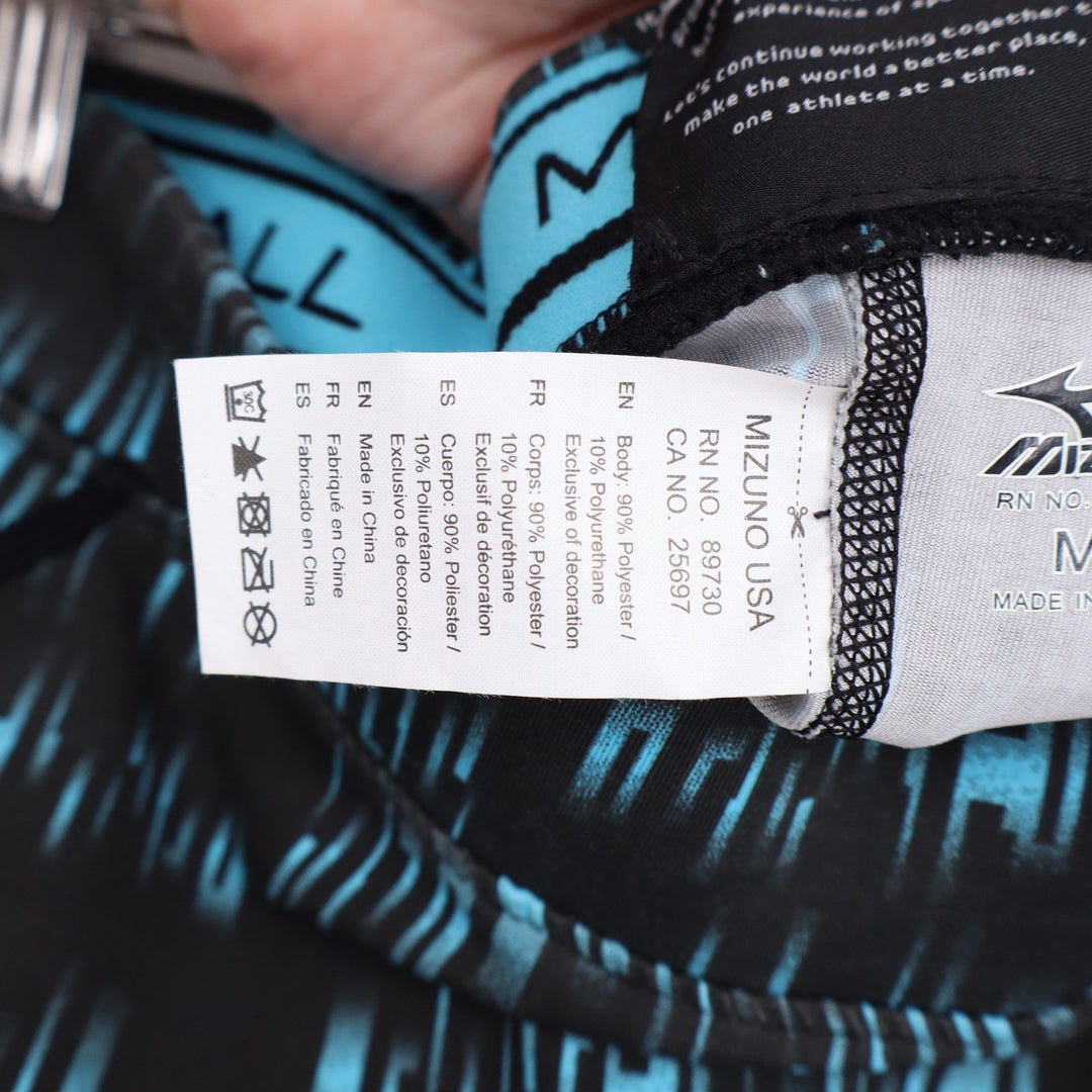 Mizuno RTL Nighthawk Sliding Shorts 905S Womens Medium Black Teal Digital Print