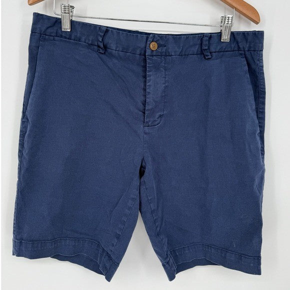 B. Braddy Mens Shorts Size 33 Blue Chino Casual Flat Front