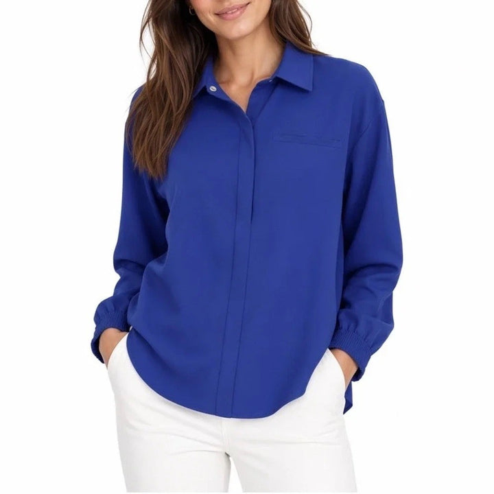 Nike 24.7 Dri-FIT Womens XL Training Shirt Blue Button Down