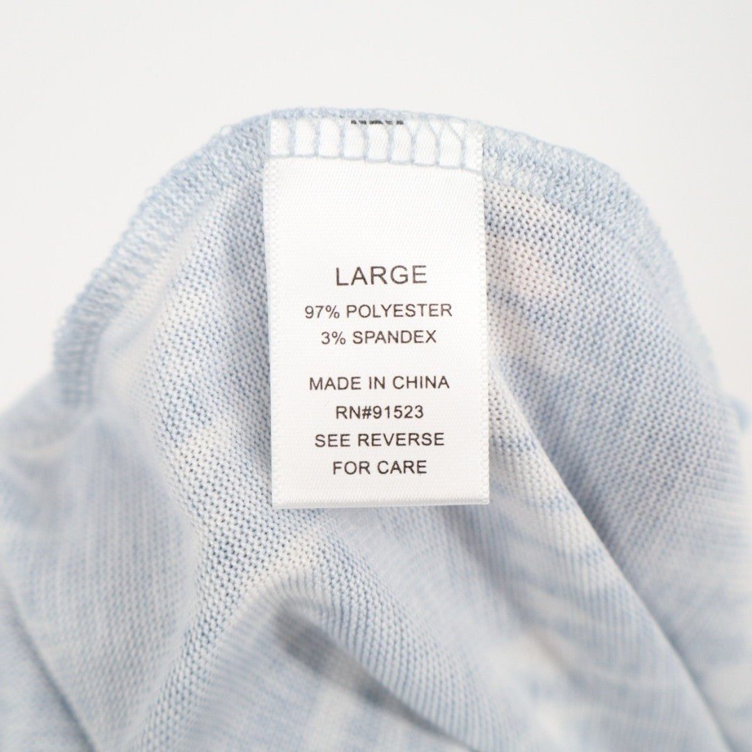 Roudelain 2-PC Pajamas Set Womens Large Blue White Striped Stretch High Low Hem