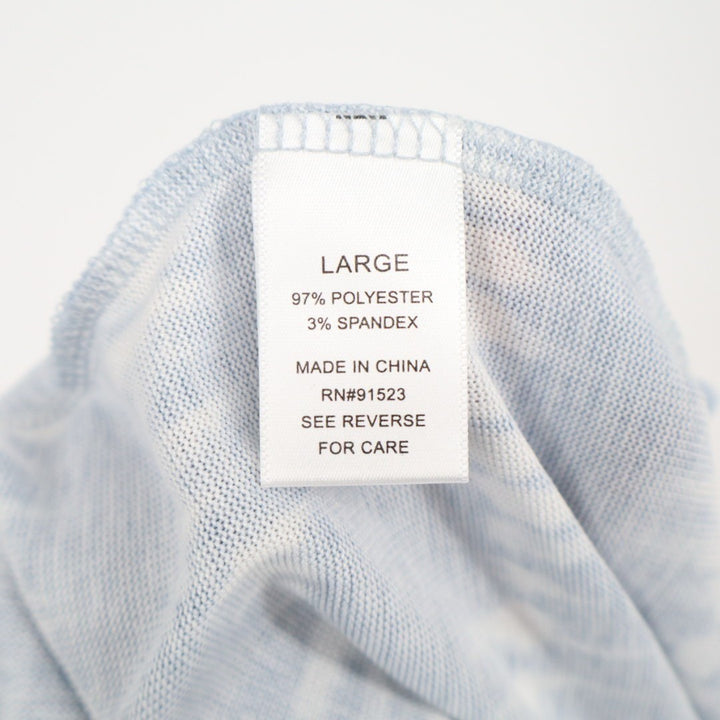 Roudelain 2-PC Pajamas Set Womens Large Blue White Striped Stretch High Low Hem
