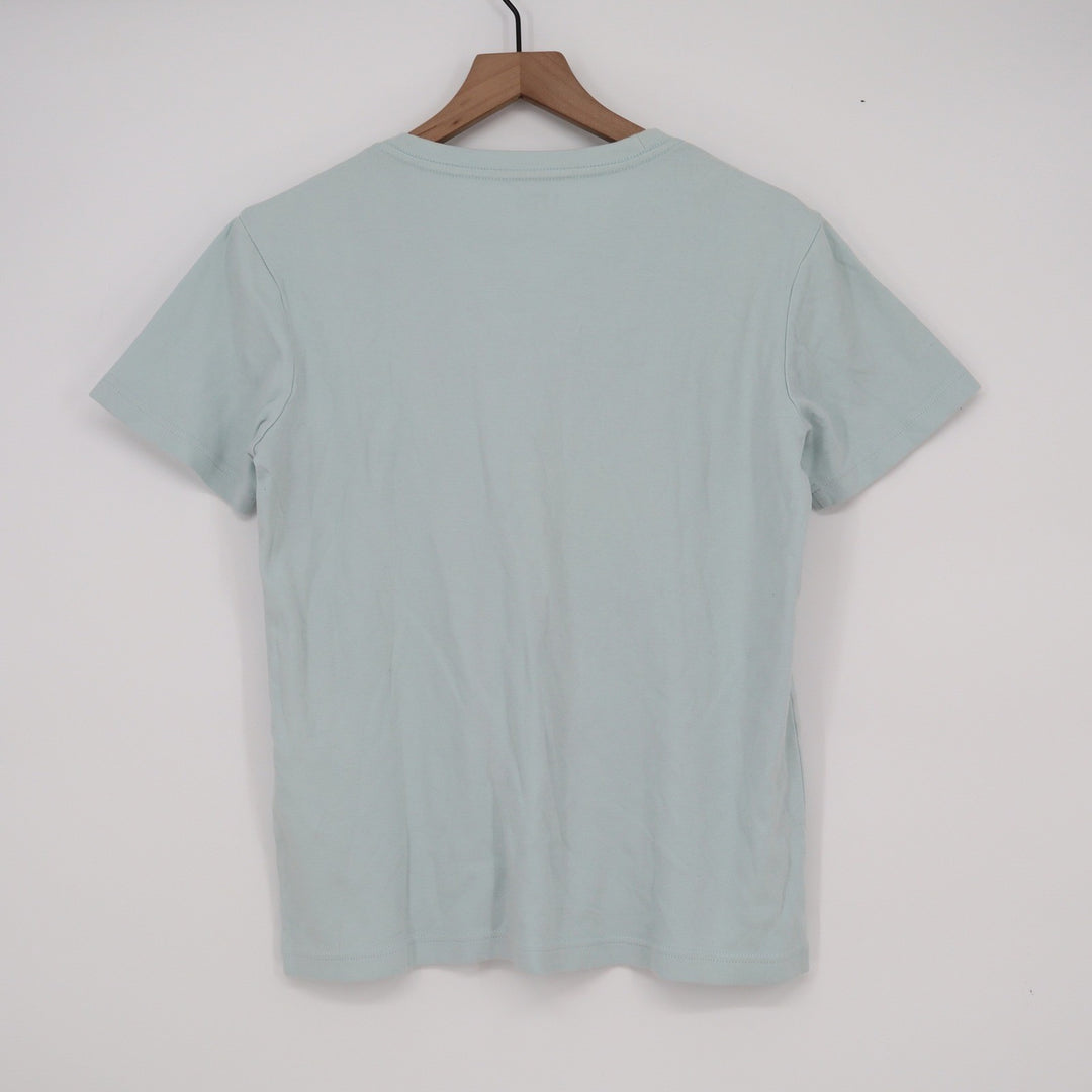 Uniqlo UT Graphic Tee Light Blue Mint Green Crew Neck Short Sleeve Shirt Size M