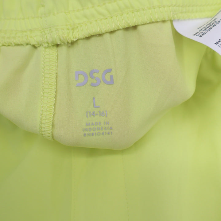 DSG Boys Agility Short Light Lime Neon Yellow Athletic Gym Shorts Size L 14-16