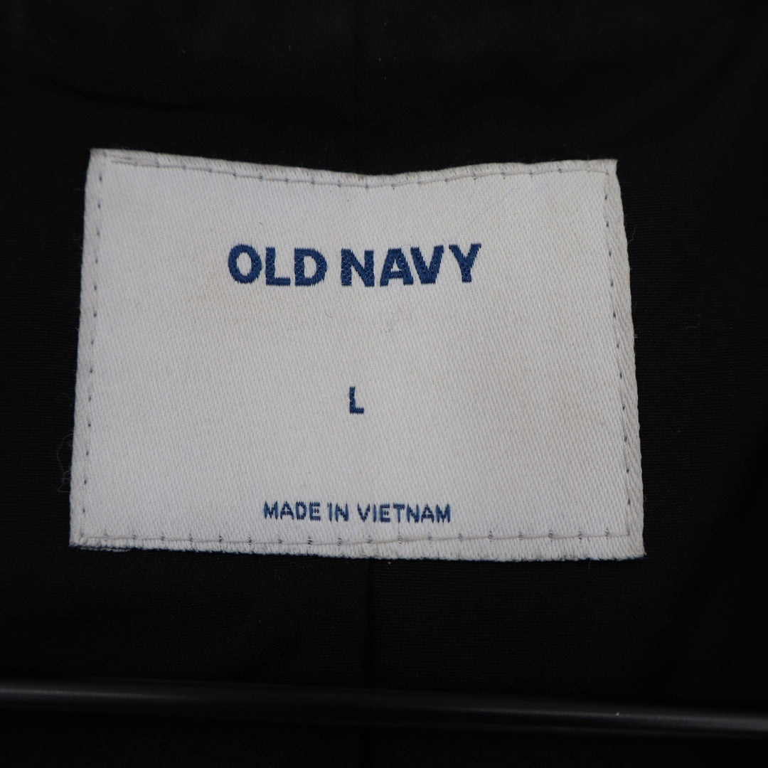 Old Navy Womens Black Funnel Neck Wool Blend Zip Front Coat Large
