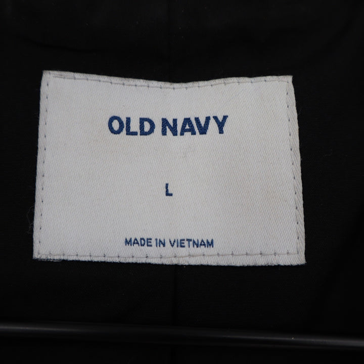 Old Navy Womens Black Funnel Neck Wool Blend Zip Front Coat Large