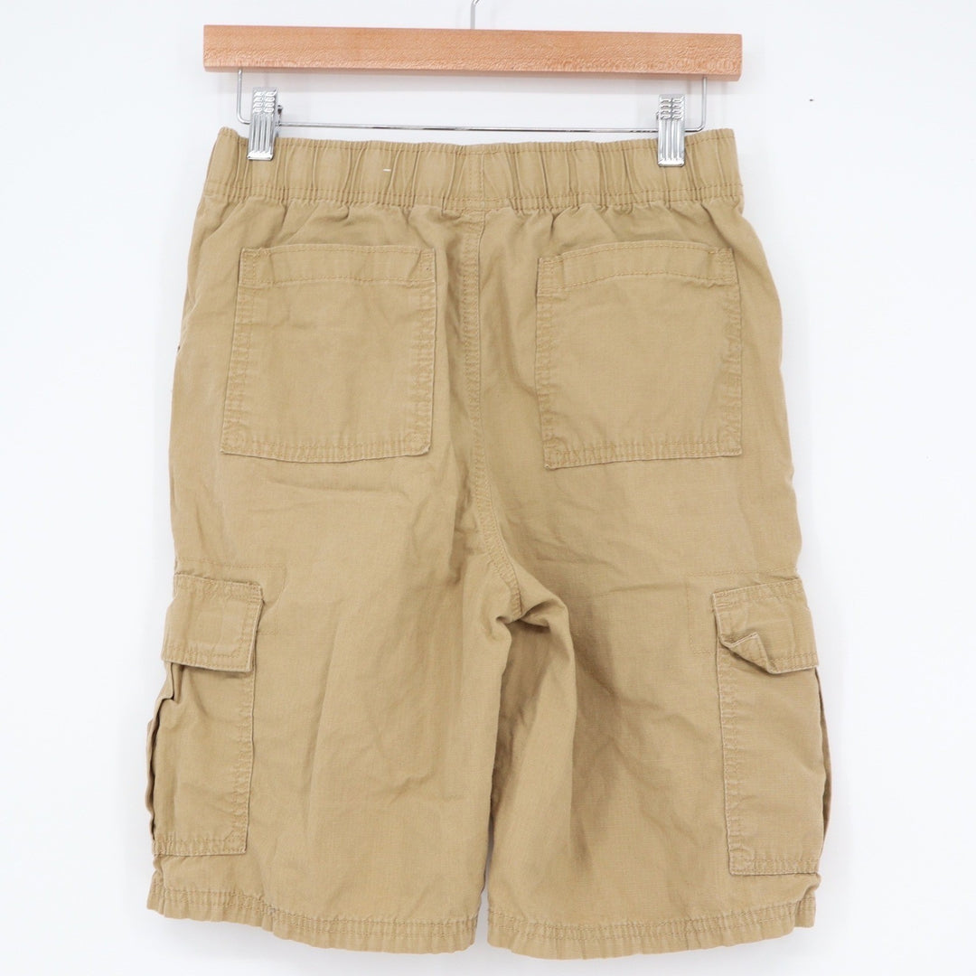 The Children's Place Boys Tan Khaki Cargo Shorts Size 16 Elastic Waist Ripstop