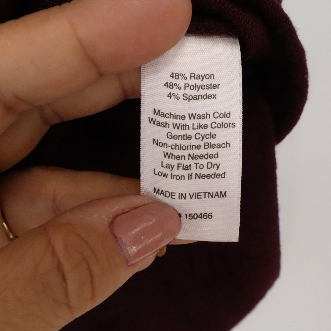 41 Hawthorn Womens Burgundy Surplice Wrap Sleeveless Ruched Knit Top Size S