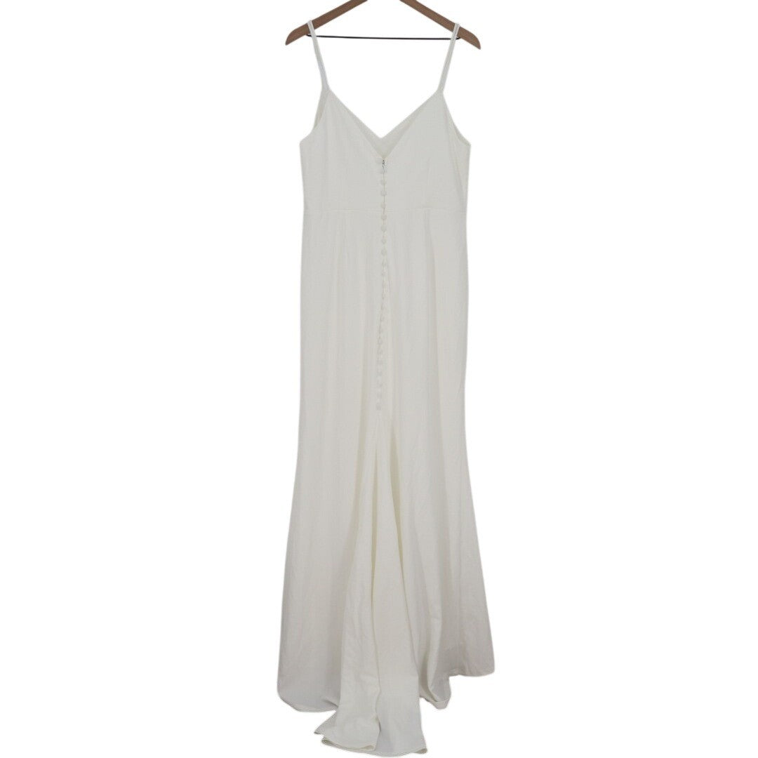 Lulus Feeling of Forever Maxi Dress Womens XL White Back Button Spaghetti Strap