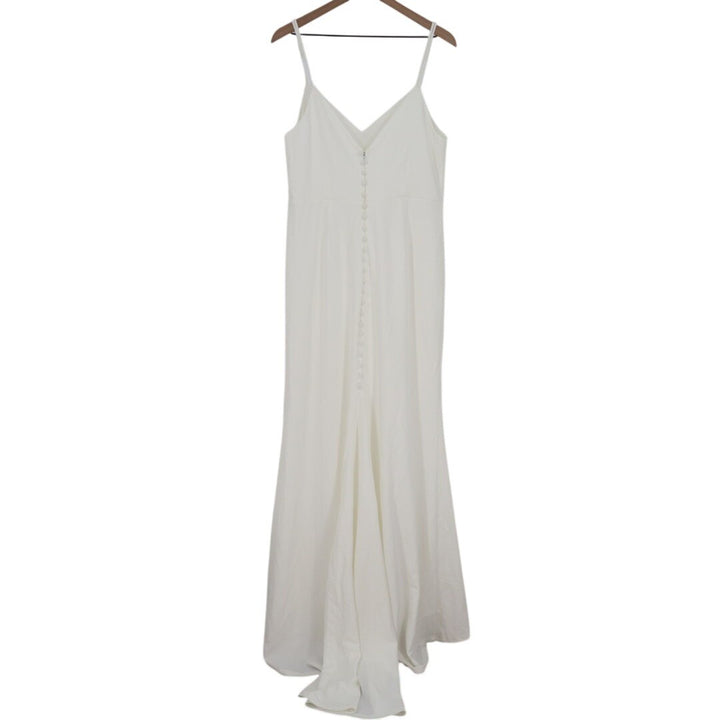Lulus Feeling of Forever Maxi Dress Womens XL White Back Button Spaghetti Strap