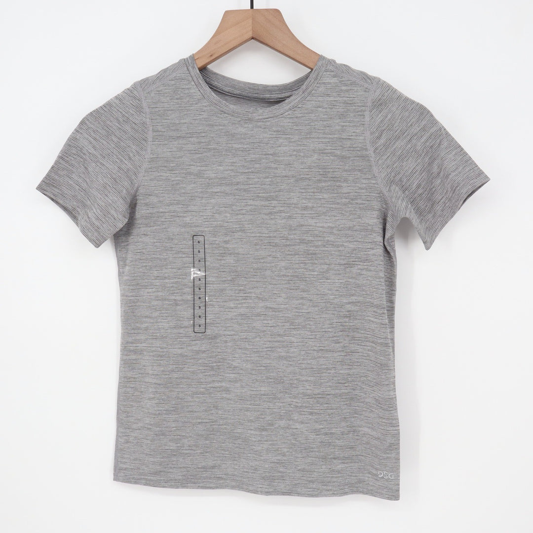 DSG Boys Movement Tee Dark Gray Heather Short Sleeve Athletic Shirt S 8-9