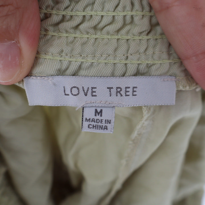 Love Tree Womens Sage Green Smocked Waist Tencel Shorts Size Medium