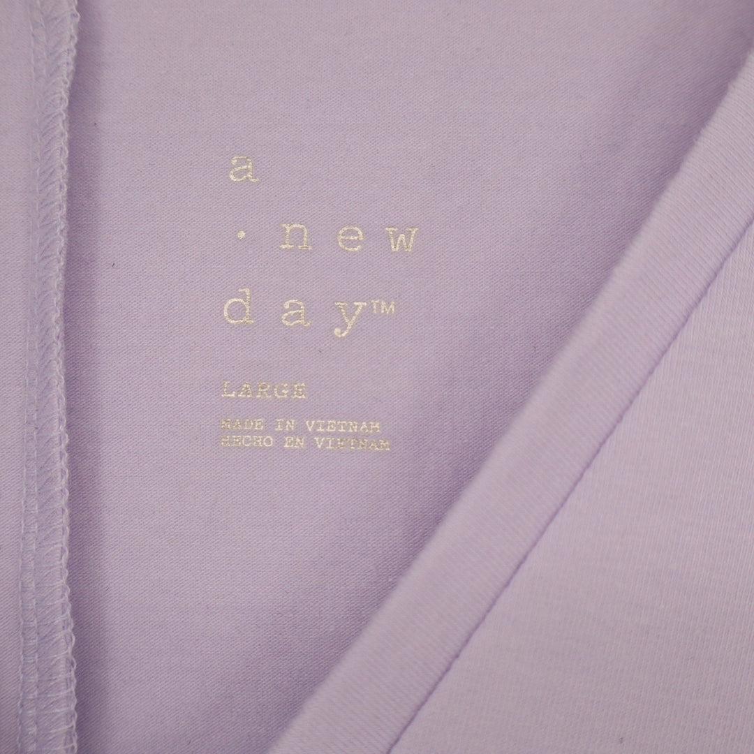 A New Day Lavender Purple V-Neck Ruffle Drop Waist Mini Dress Large