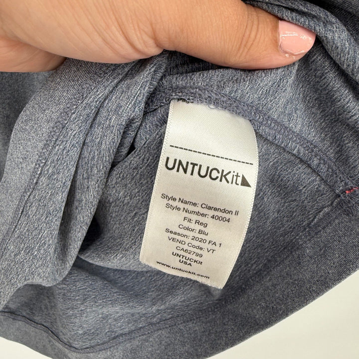 UNTUCKit Clarendon II Men's Grey Heathered Short Sleeve T Shirt Size M