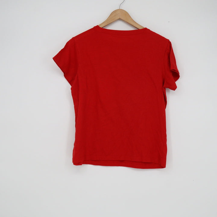 SHEIN Women Red Keep Smiling Donut Coffee Graphic Tee Shirt Size L