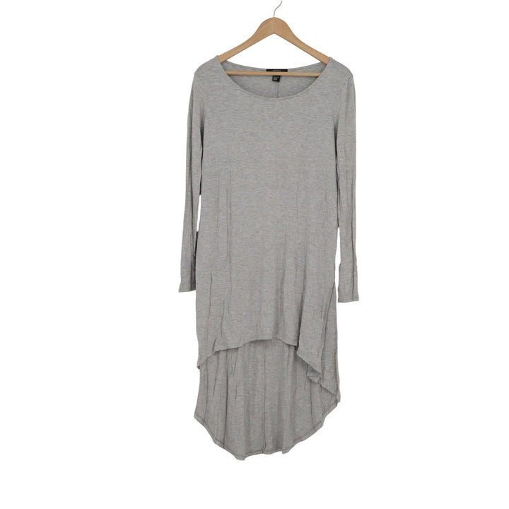 Forever 21 Womens Large Heather Grey Long Sleeve High Low Tunic Dress
