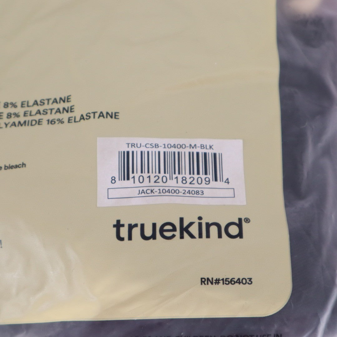 Truekind Convertible Strapless Bandeau Bra Womens Medium Black Wireless Stretch