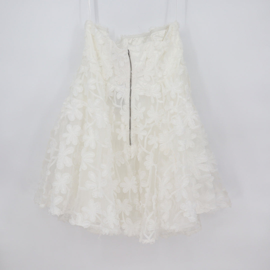 Showpo Angel Biba Rheiva White 3D Floral Embroidery Strapless Mini Dress 20 4XL