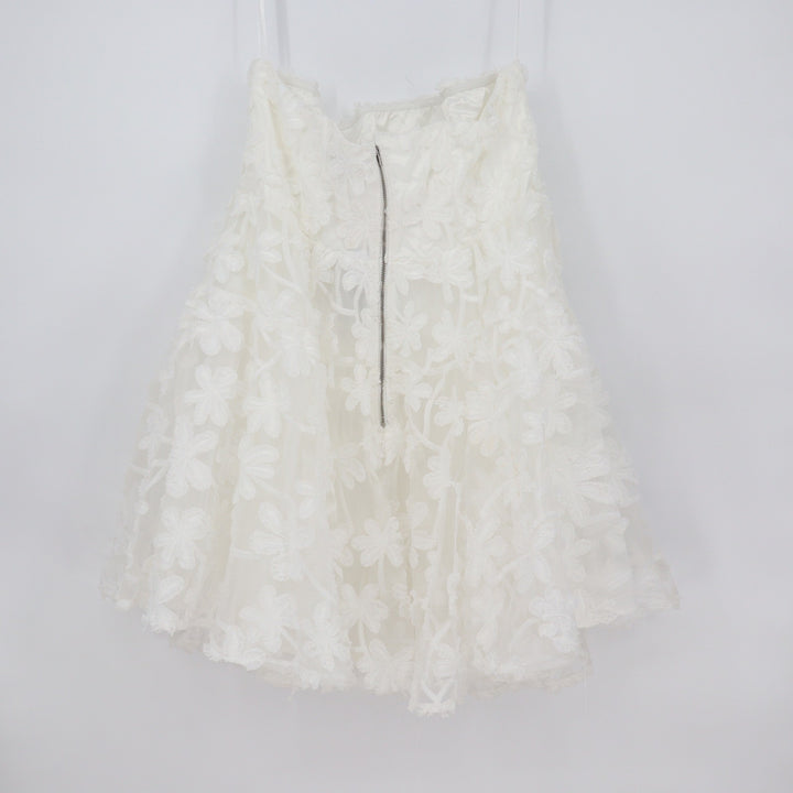 Showpo Angel Biba Rheiva White 3D Floral Embroidery Strapless Mini Dress 20 4XL