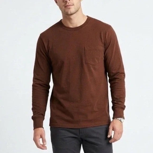 American Giant Tee Shirt Mens Medium Chicory Coffee Jersey Cotton Ribbed Cuffs