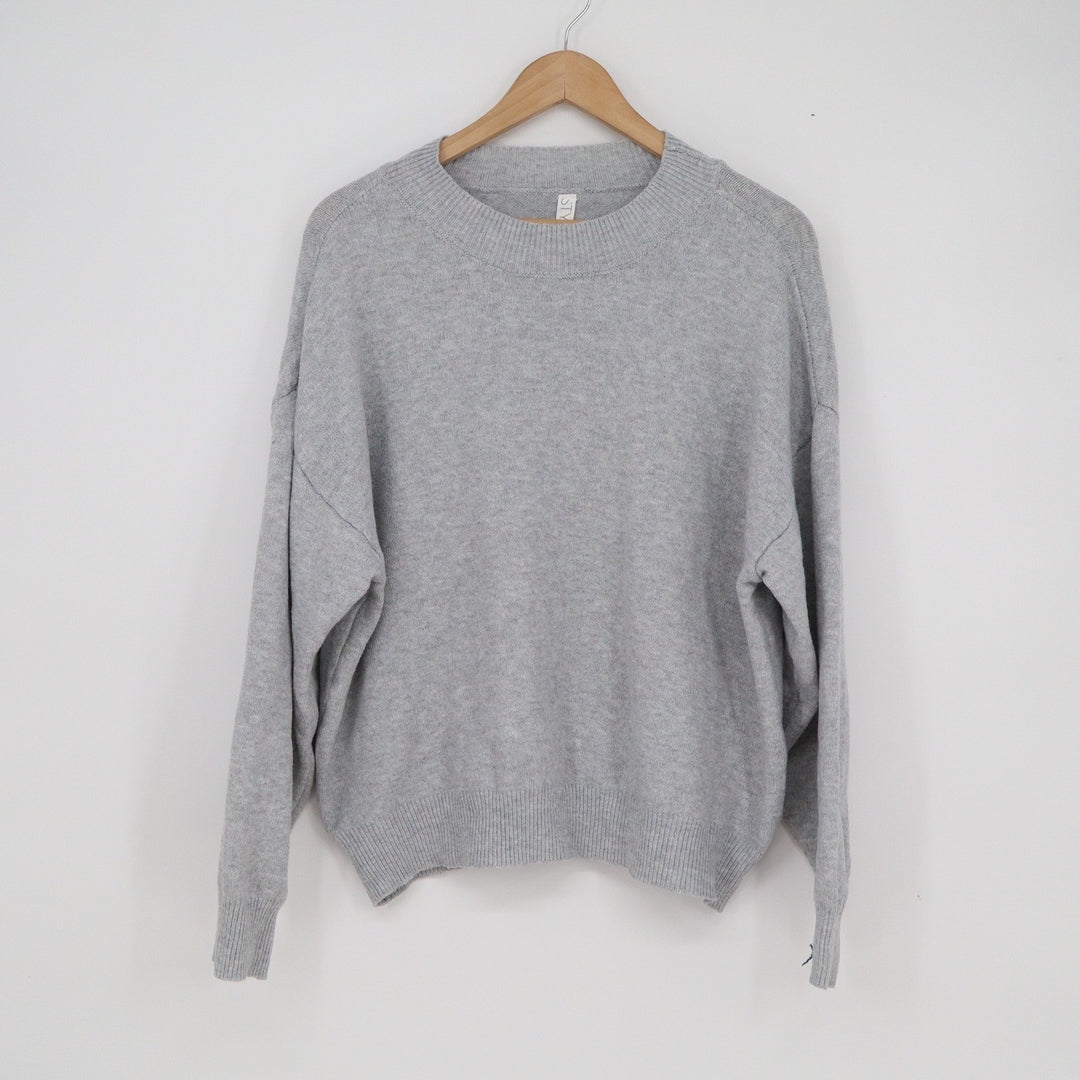 Stylus Womens Gray Crewneck Relaxed Fit Pullover Sweater Size Large