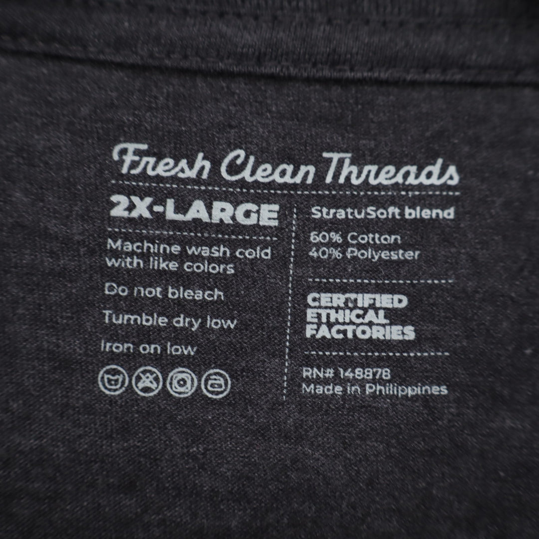 Fresh Clean Threads T-Shirt Men 2XL Black Cotton Short Sleeve Crew Neck Pullover
