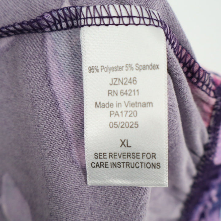 Linea Donatella 2-PC Pajamas Set Women XL Purple Floral Stretch Adjustable Strap