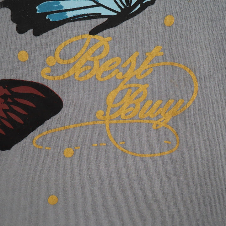 ENJOYNIGHT Womens Grey Butterfly Graphic Sleep Shirt Short Sleeve Scoop Neck L