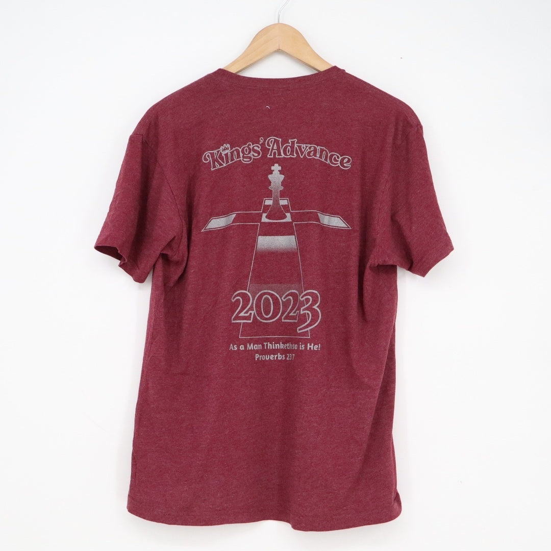 Next Level Kings Advance 2023 Graphic T-Shirt Burgundy Maroon Men Size L