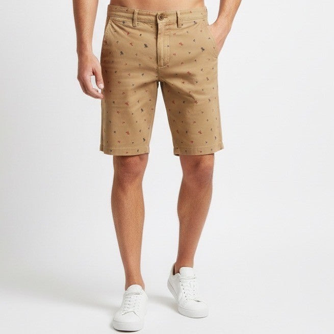 Jachs NY Bleecker Short Palm Tree Print Khaki Mens Size 31 Flat Front Shorts