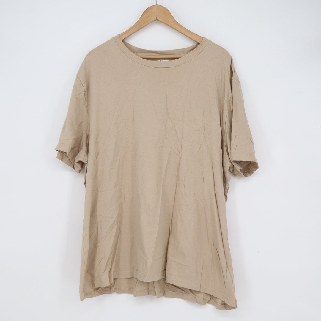 Old Navy Mens XXL Soft-Washed Cotton T-Shirt Tan Khaki Short Sleeve Crewneck