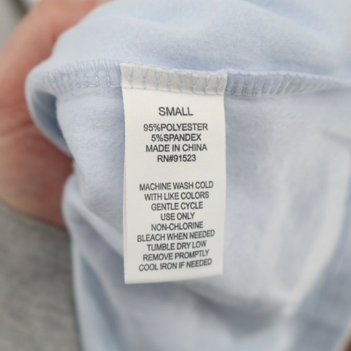 Roudelain Pajama Top Women Small Blue Striped Stretch Ribbed Crew Neck Sleepwear