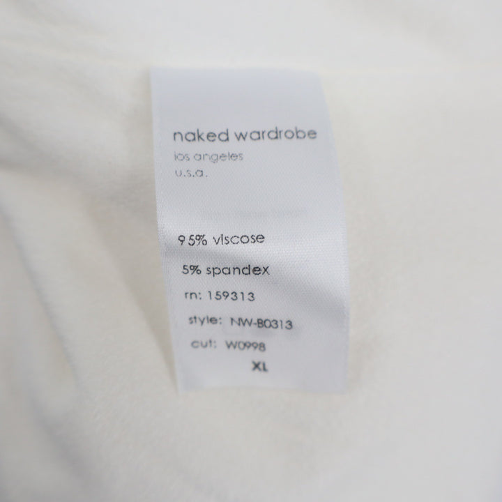 Naked Wardrobe Off White Turtleneck Long Sleeve Bodysuit XL