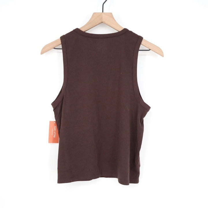 State of Day Intimates Sleepwear Top Womens Medium Brown Sleeveless Crew Neck
