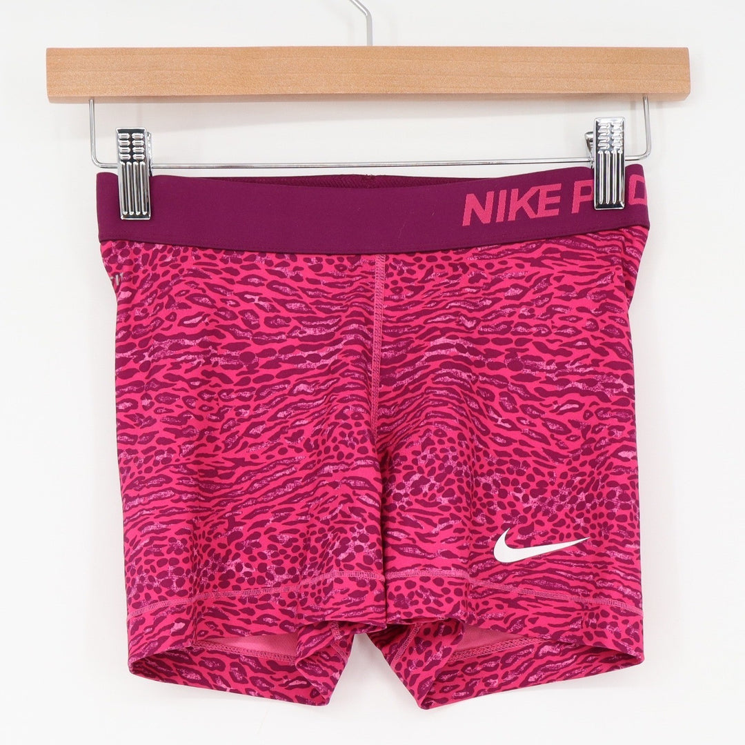 Nike Shorts Womens S Pro 3" Compression Pink Animal Print Excellent