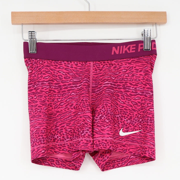 Nike Shorts Womens S Pro 3" Compression Pink Animal Print Excellent