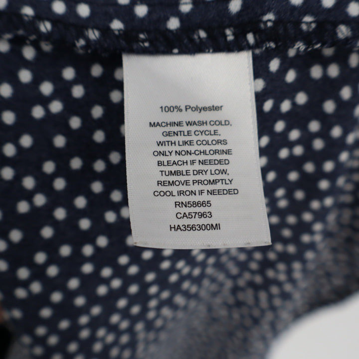 Halogen Navy Blue White Polka Dot Sleeveless A-Line Dress Size L