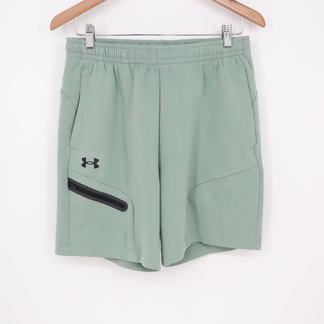 Under Armour Mens Unstoppable Fleece Shorts Sage Green Size Medium