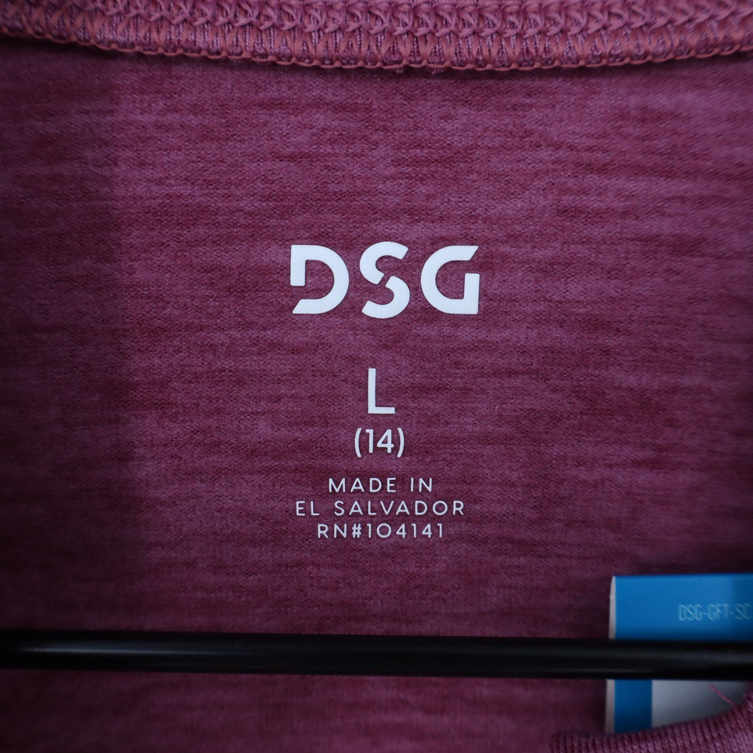 DSG Girls Rose Coffee Spacedye Cold Weather Compression 1/4 Zip Pullover L 14