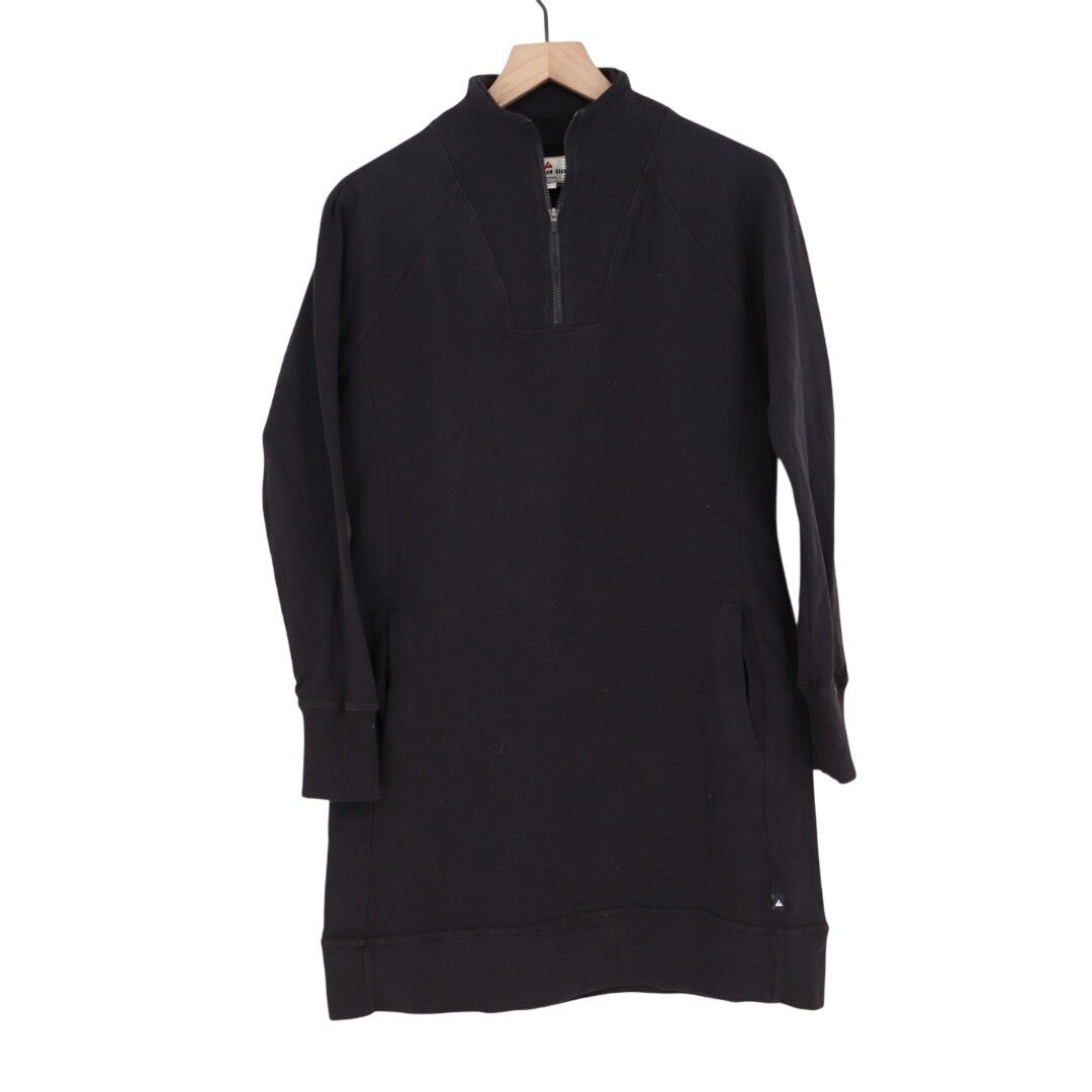 American Giant Black Sweatshirt Dress Quarter Zip Made USA Women's Medium