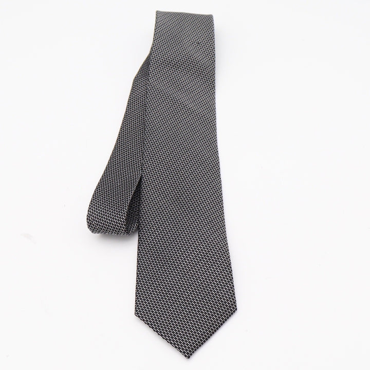 Michael Kors Necktie Mens OS Micro-Check Textured Black White Grey Excellent