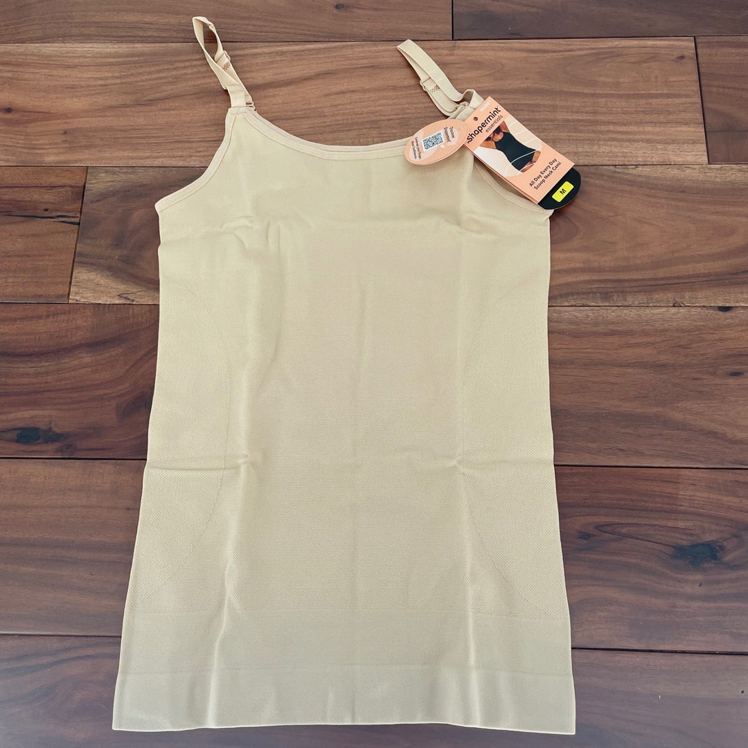 Shapermint Essentials All Day Every Day Scoop Neck Shapewear Tank Chai Size M