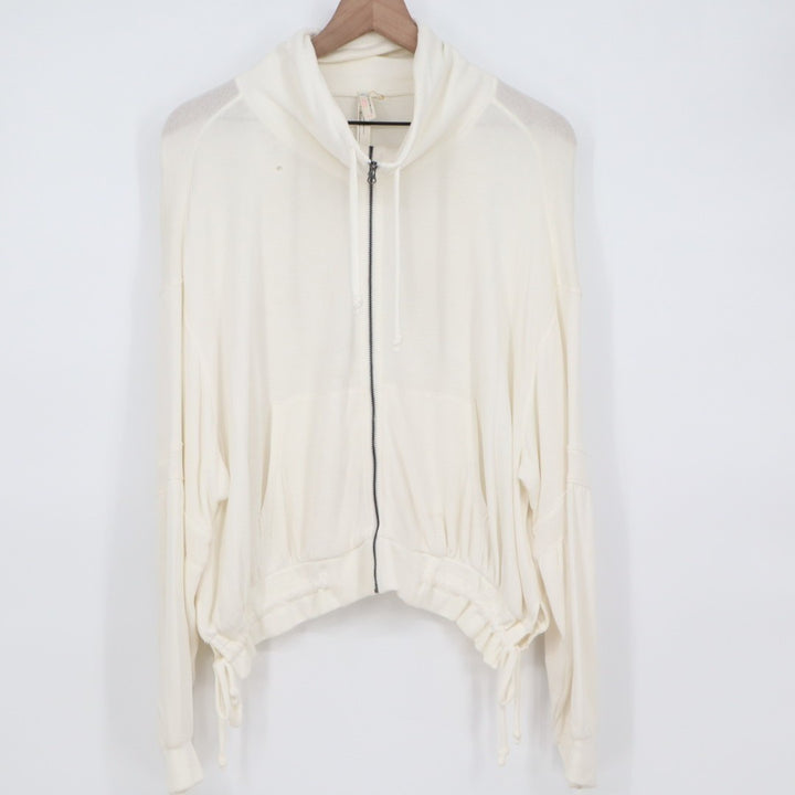 Free People Movement Jacket Womens XS White Knitted Full Zip Long Sleeve Outdoor
