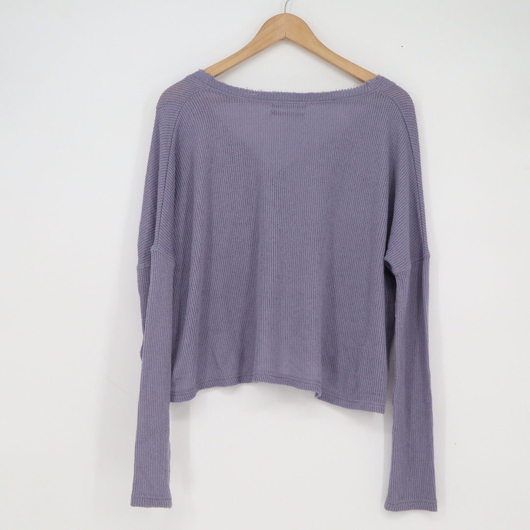 Urban Outfitters Lavender Purple Waffle Knit Cropped Cardigan Sweater Small S-P