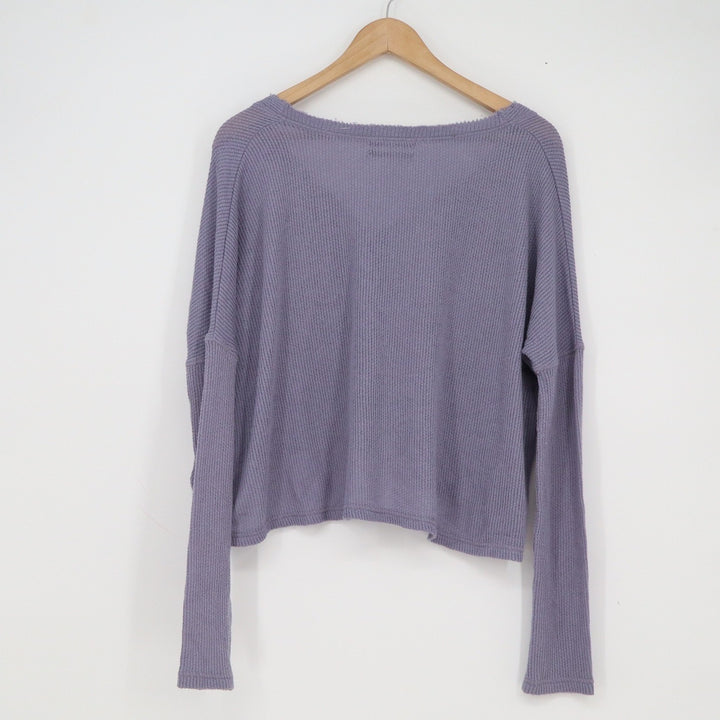 Urban Outfitters Lavender Purple Waffle Knit Cropped Cardigan Sweater Small S-P