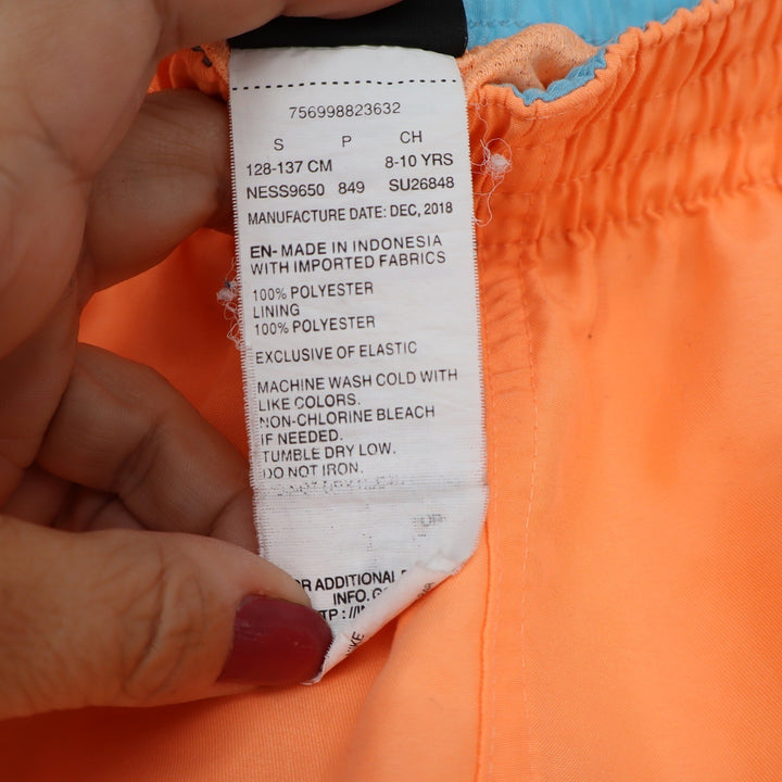 Nike Swim Trunks Boys S Orange Graphic Swoosh Board Shorts Good